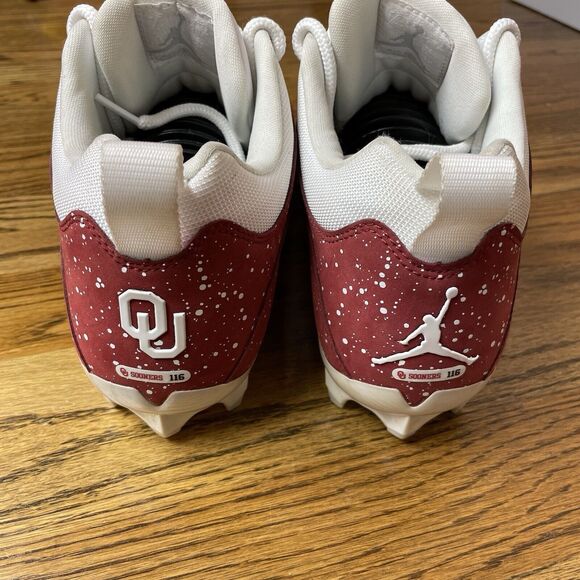 Nike Jordan Retro 10 Low Vapor Carbon Oklahoma Sooners PE Football Cleat Size 12 - Picture 5 of 8